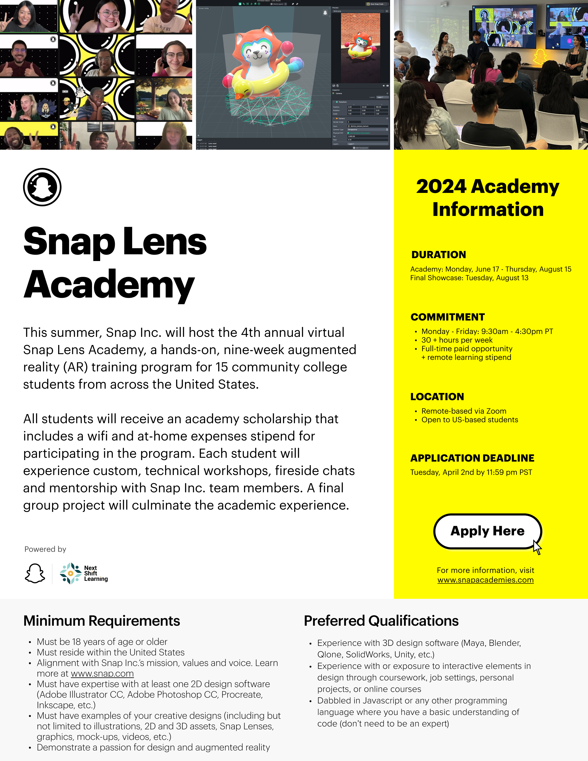 Snap Lens Academy Flyer