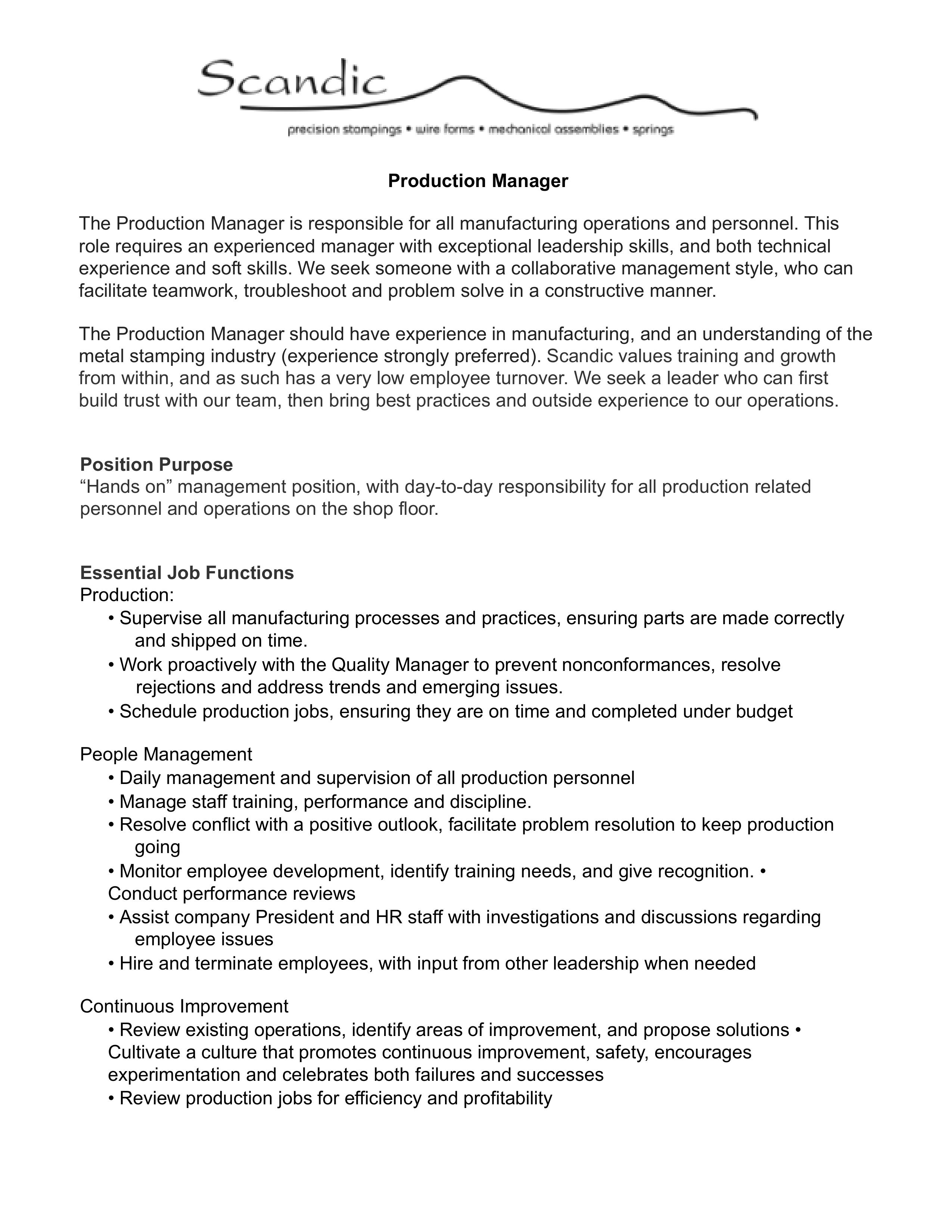 Production Manager