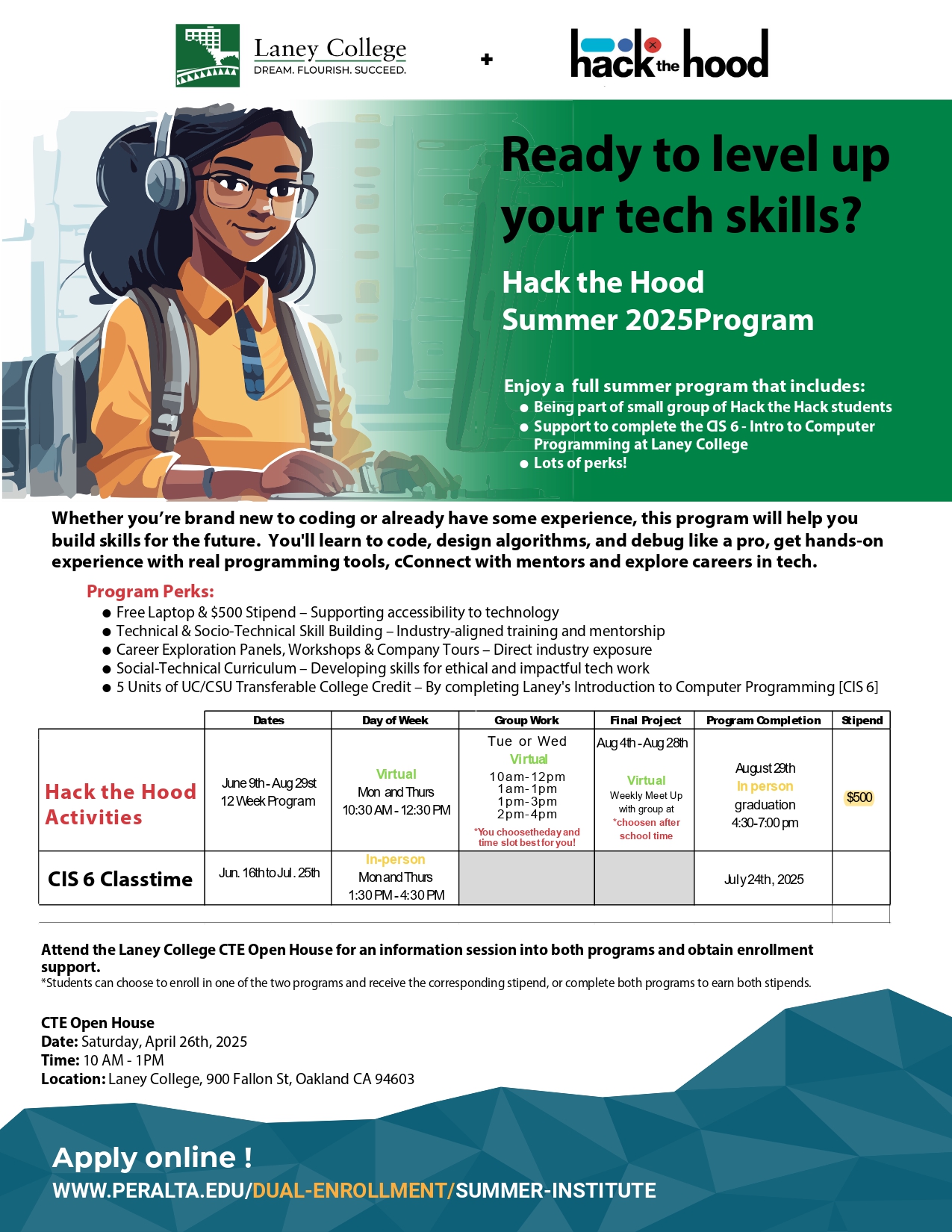 Hack the Hood Summer 2025 Program banner